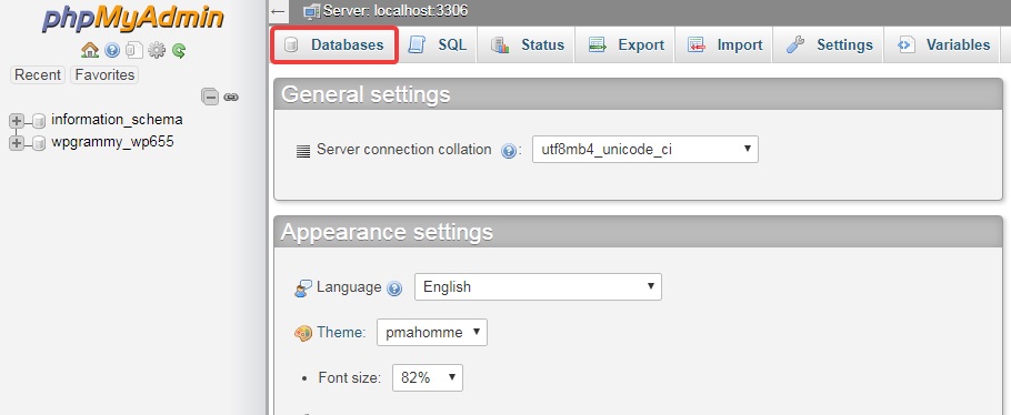 click-on-databases-tab